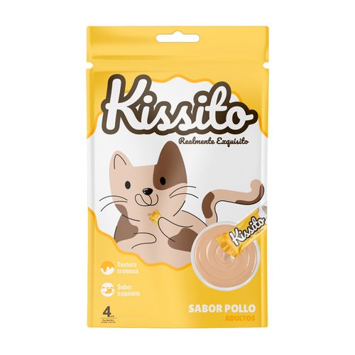 Kissito Adulto Sabor Pollo X4 Tubos 56 gr