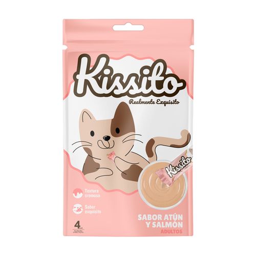 Kissito Adulto Sabor Atún y Salmón X4 Tubos 56 gr