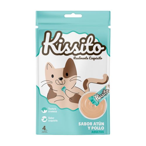 Kissito Adulto Sabor Atún y Pollo X4 Tubos 56 gr