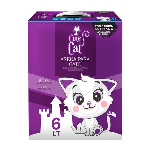 Cute Cat Arena Con Carbón Activado 6 lt