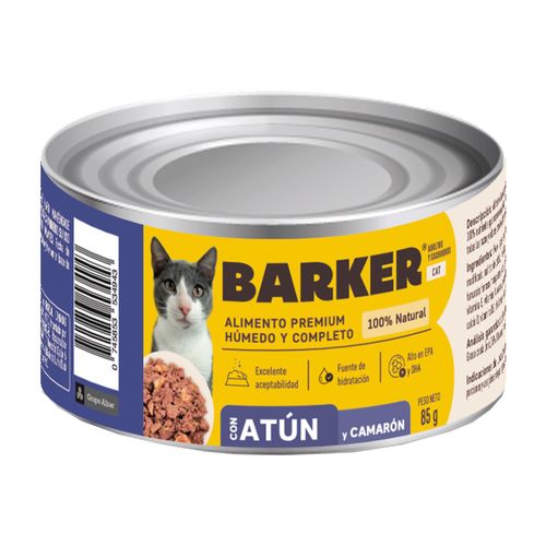 Barker Cat Alimento Húmedo Con Atún y Camaron
