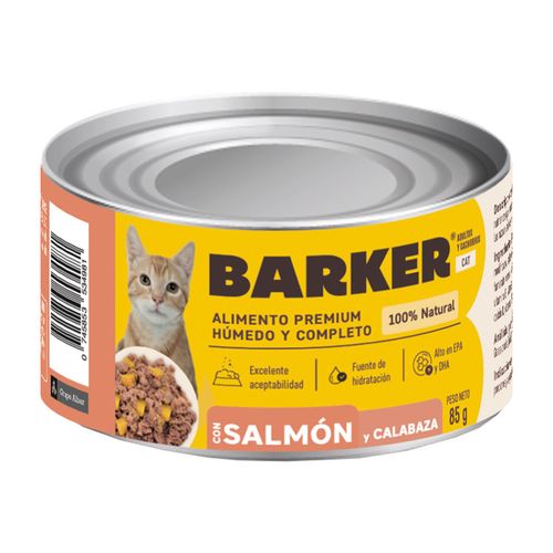 Barker Cat Alimento Húmedo Con Salmón y Calabaza