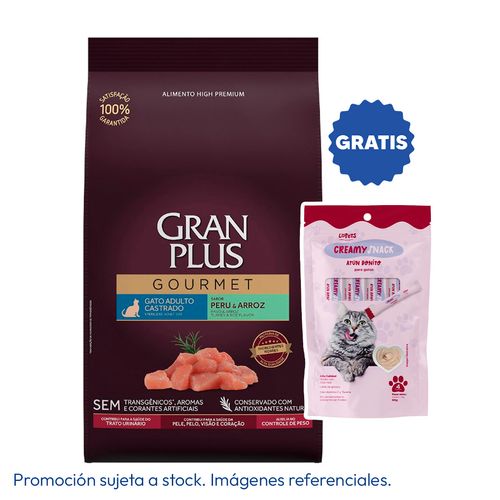 Gran Plus Gourmet Gato Castrado Pavo Y Arroz 10 kg