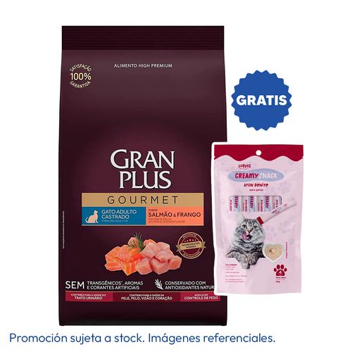 Gran Plus Gourmet Gato Castrado Salmón y Pollo 10 kg