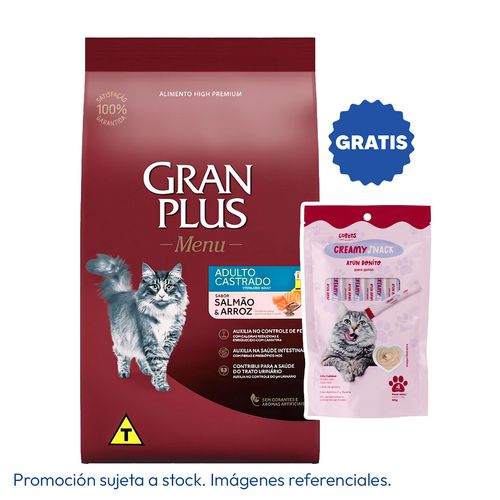 Gran Plus Gato Castrado Salmón y Arroz 10 kg