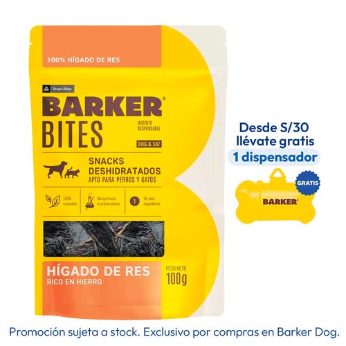 Barker Bites Hígado De Res Deshidratado 100 gr