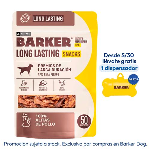 Barker Long Lasting Snacks Alitas De Pollo X50 Unidades