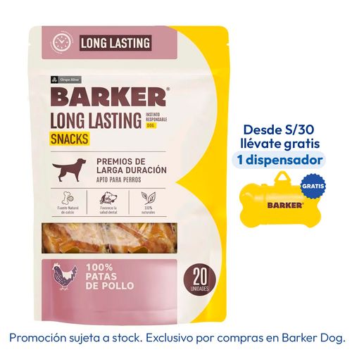 Barker Long Lasting Snacks Patas De Pollo 20 Unidades