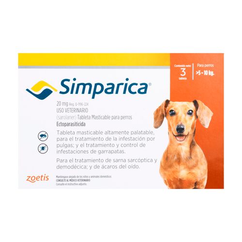 Simparica 5 - 10 kg (20 mg) X3 Tabletas