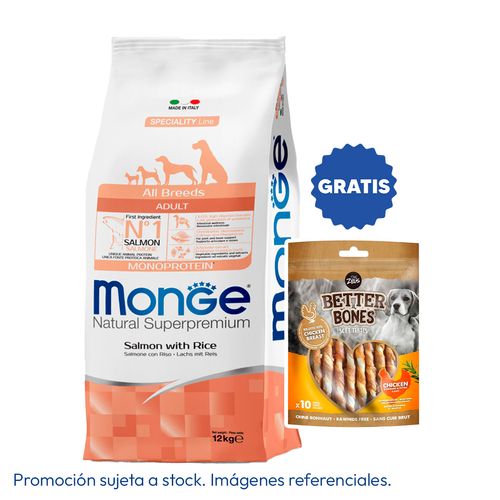 Monge Canine Adult Salmón y Arroz 12 kg