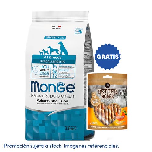 Monge Canine Adult Hypoallergenic Salmon y Atún 2.5 kg