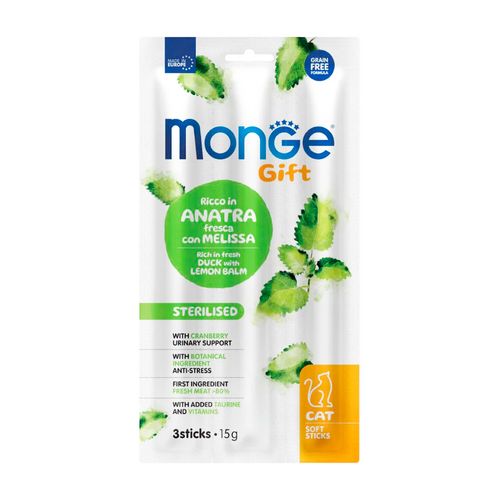 Monge Gift Feline Soft Sticks Sterilised (Pato Con Toronjil) 15 gr