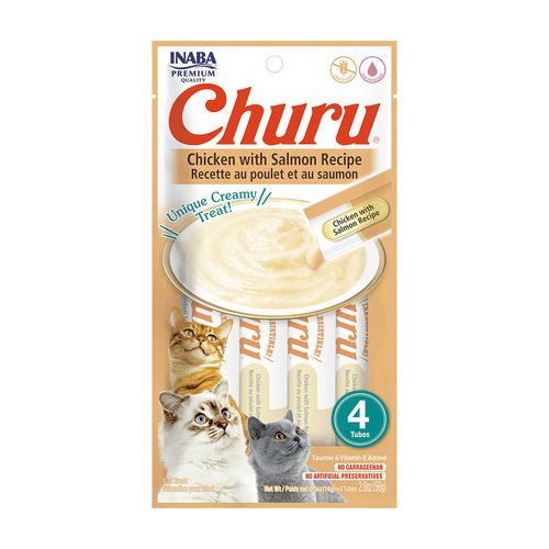 Churu Sabor Pollo Con Salmón X4 Tubos 56 gr