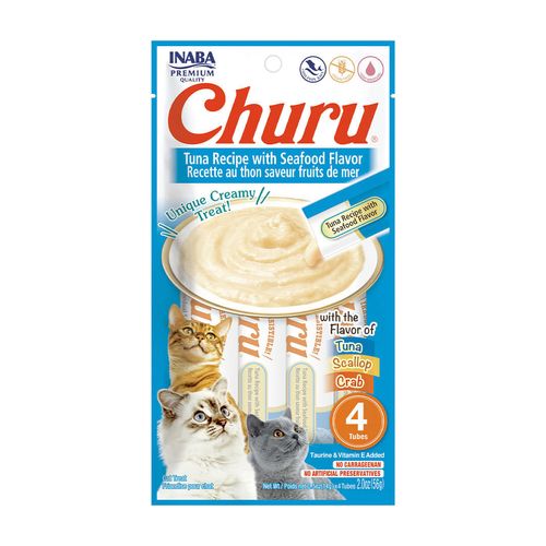 Churu Sabor Atún Con Vieiras y Cangrejo X4 Tubos 56 gr