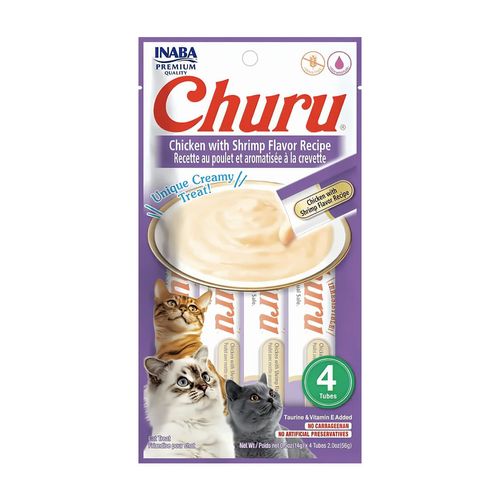 Churu Sabor Pollo Con Camarón X4 Tubos 56 gr