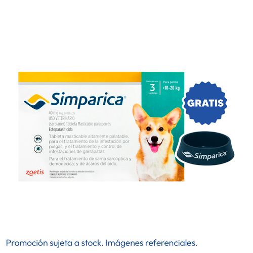 Simparica 10 - 20 kg (40 mg) X3 Tabletas