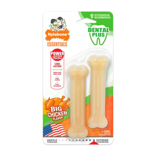 Nylabone Juguete Para Perro Daily Dental Durable Chew Twin Pack Chicken - XS