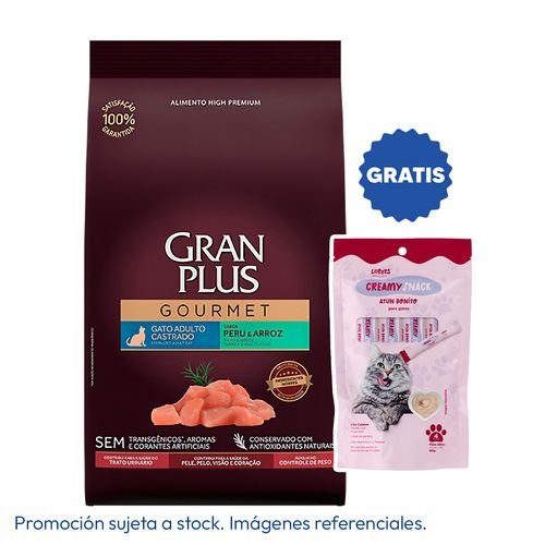 Gran Plus Gourmet Gato Castrado Pavo y Arroz 3 kg
