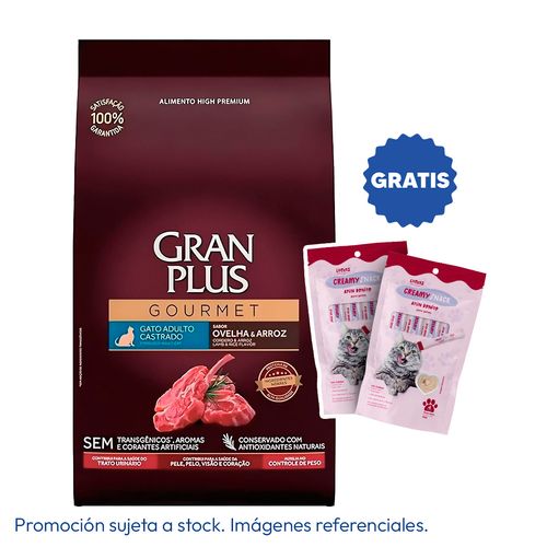 Gran Plus Gourmet Gato Castrado Cordero y Arroz 10 kg