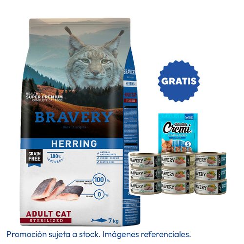 Bravery Gato Adulto Esterilizado Arenque 7 kg