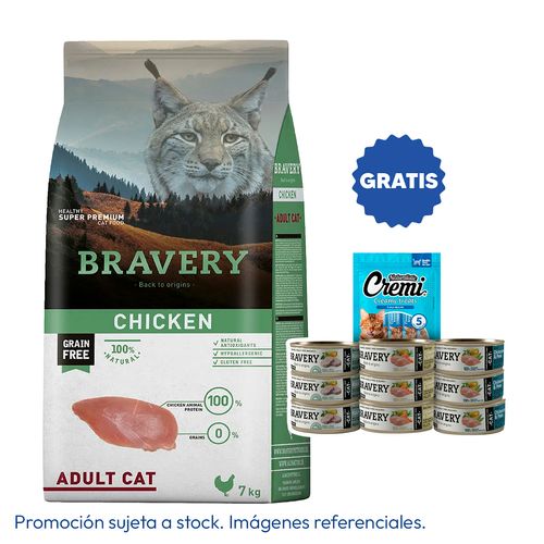 Bravery Gato Adulto Pollo 7 kg