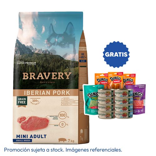 Bravery Adulto Raza Mini y Pequeña Cerdo Ibérico 7 kg