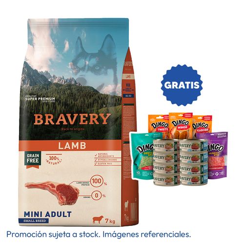 Bravery Adulto Raza Mini y Pequeña Cordero 7 kg