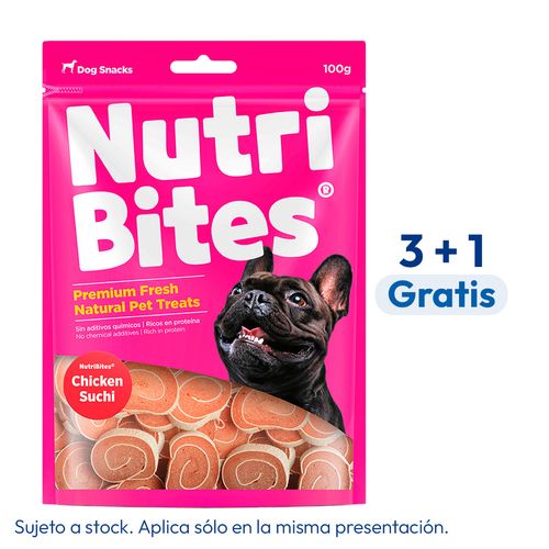 NutriBites Snacks Para Perros Chicken Sushi 100 gr
