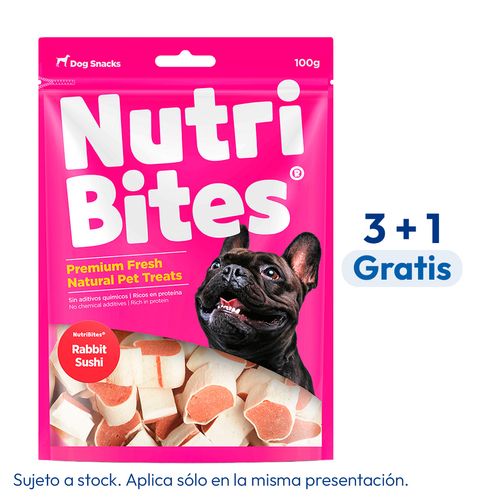 NutriBites Snacks Para Perros Rabbit Sushi 100 gr