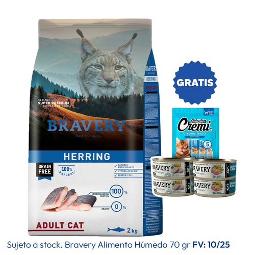 Bravery Gato Adulto Arenque 2 kg