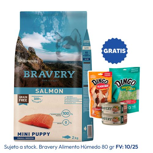 Bravery Cachorro Raza Mini y Pequeña Salmón 2 kg