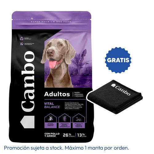 Canbo Vital Balance Perro Adulto Raza Mediana y Grande Pollo y Arroz 15 kg
