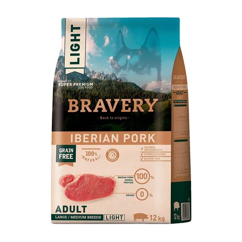 Bravery Adulto Raza Mediana y Grande Cerdo Ibérico Light 12 kg