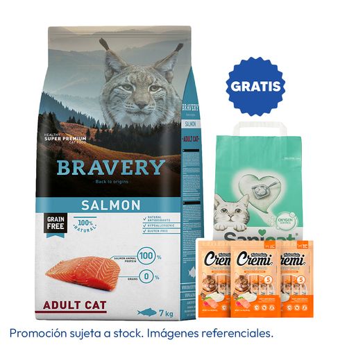 Bravery Gato Adulto Salmón 7 kg