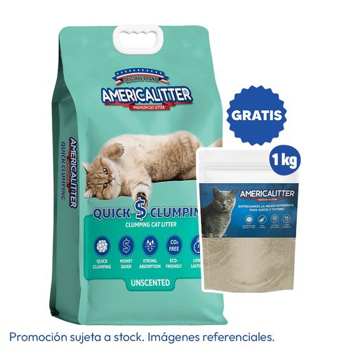 America Litter Arena Quick Clumping Sin Aroma 15 kg