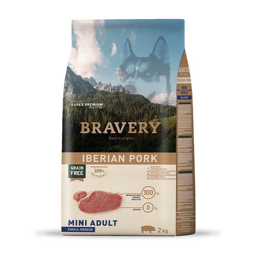 Bravery Adulto Raza Mini y Pequeña Cerdo Ibérico 2 kg