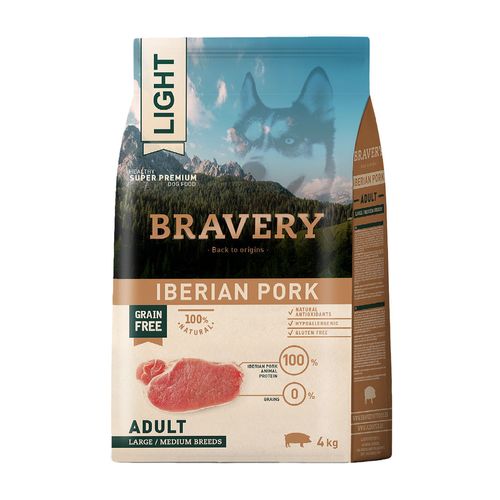 Bravery Adulto Raza Mediana y Grande Cerdo Ibérico Light 4 kg