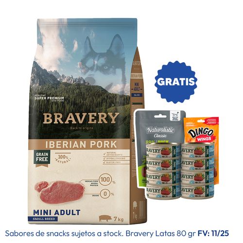 Bravery Adulto Raza Mini y Pequeña Cerdo Ibérico 7 kg