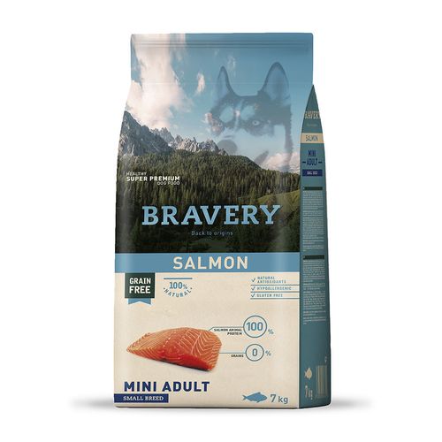 Bravery Adulto Raza Mini y Pequeña Salmón 7 kg