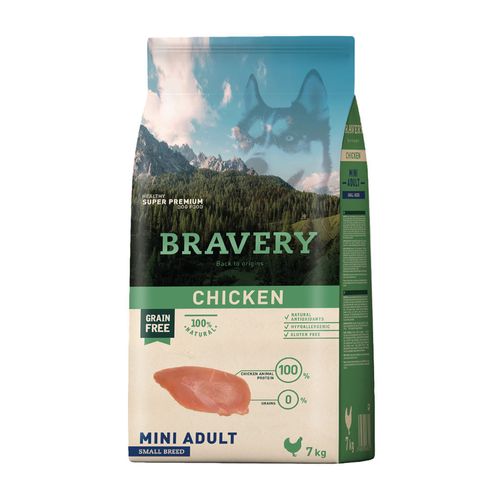 Bravery Adulto Raza Mini y Pequeña Pollo 7 kg