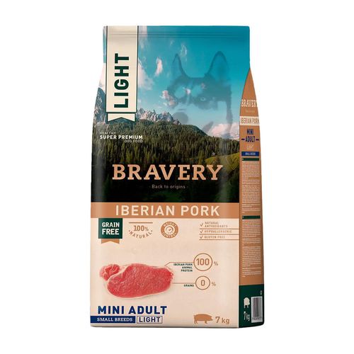 Bravery Adulto Raza Mini y Pequeña Cerdo Ibérico Light 7 kg