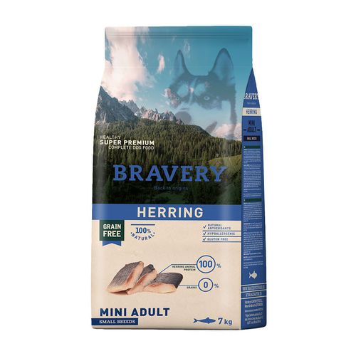 Bravery Adulto Raza Mini y Pequeña Arenque 7 kg
