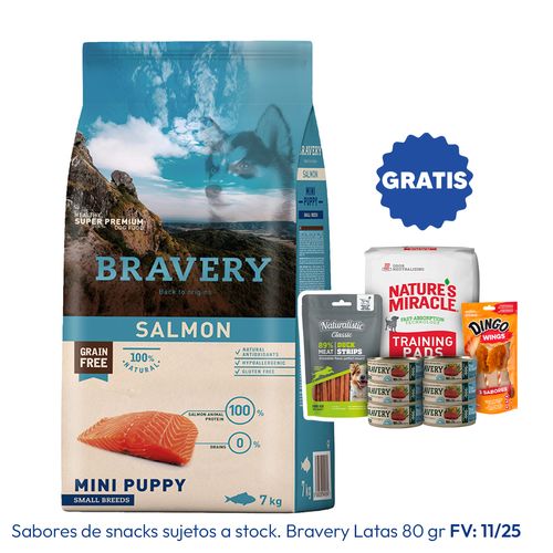 Bravery Cachorro Raza Mini y Pequeña Salmón 7 kg