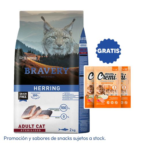 Bravery Gato Adulto Esterilizado Arenque 2 kg