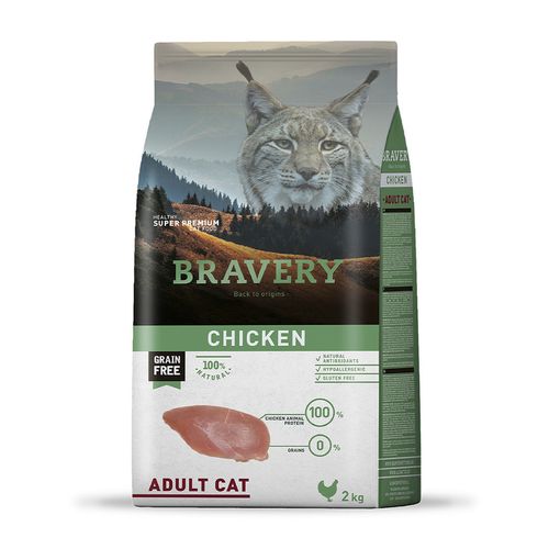 Bravery Gato Adulto Pollo 2 kg