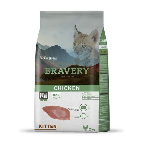 Bravery Gato Kitten Pollo 2 kg