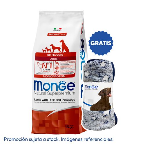 Monge Canine Adult Cordero, Arroz y Papa 12 kg