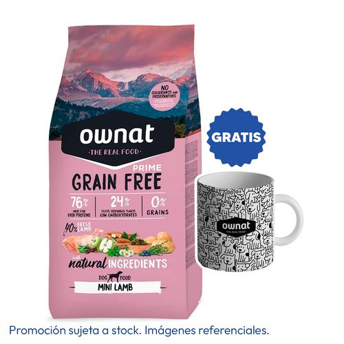 Ownat Prime Grain Free Mini Adulto Cordero 3 kg
