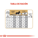 BHN DACHSHUND ADULT - TABLA DE RACION