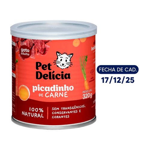 Pet Delícia Alimento Húmedo Gato Picadillo De Carne 320 gr
